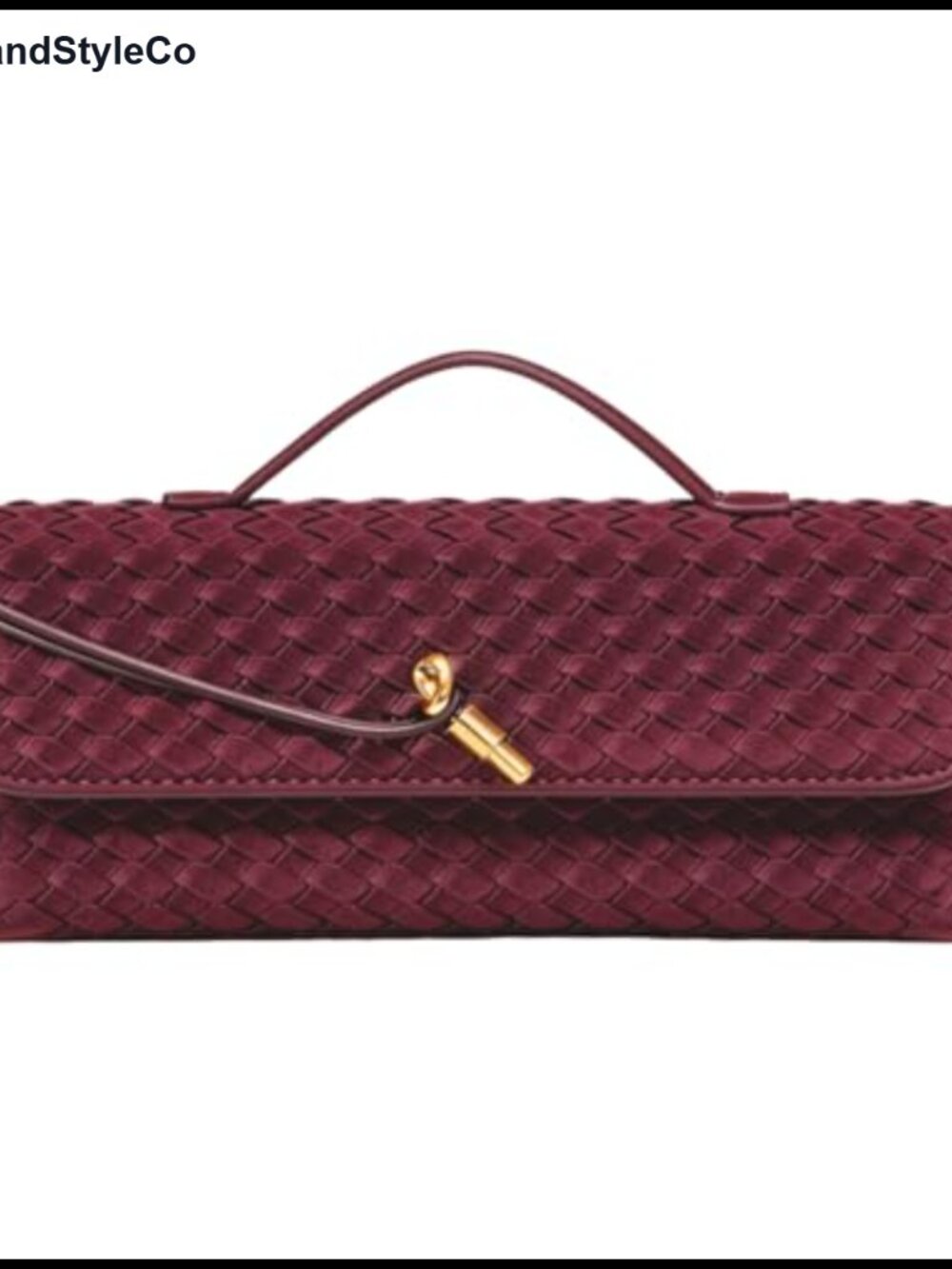 Suede Woven Handbag Evening Clutch Crossbody Shoulder Bag Metal Buckle
